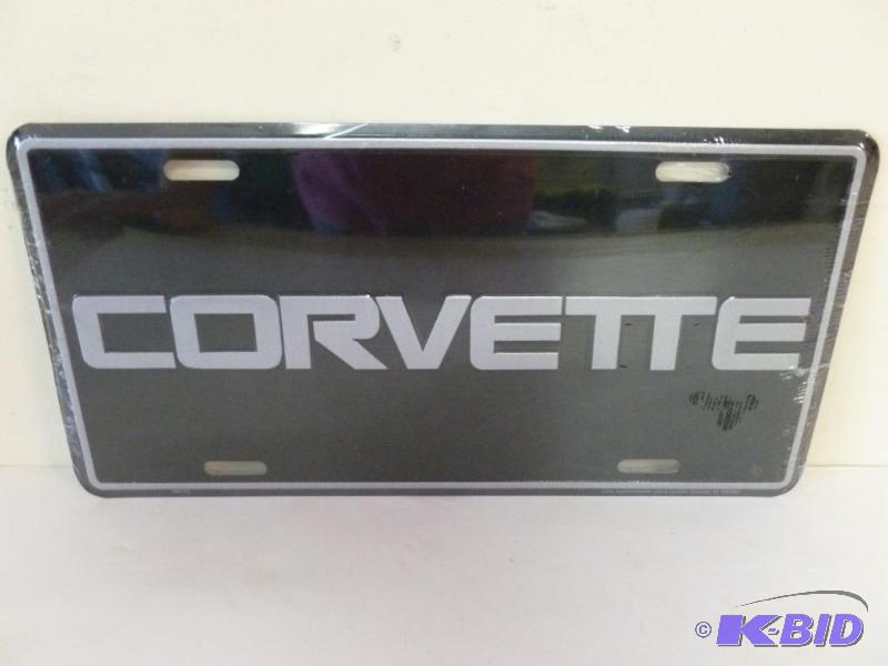 lot 70 image: Corvette embossed metal license plate sign th...