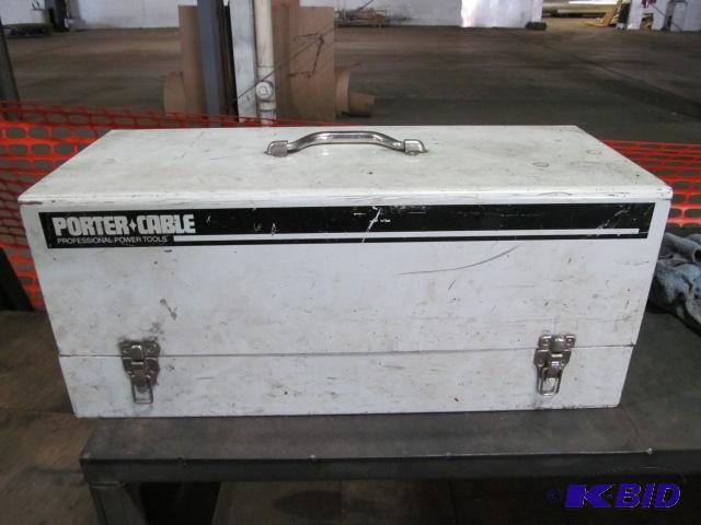 lot 102 image: 1 Porter Cable Metal Tool Box  Features &...