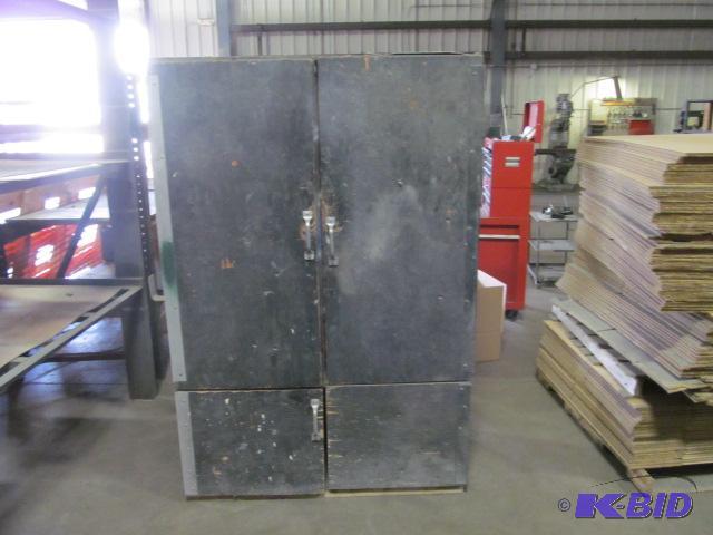 lot 103 image: Large Wood Cabinet  Features & Notes   4...