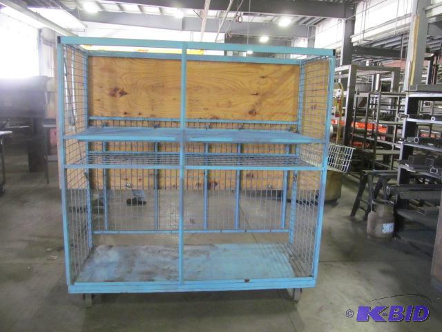 lot 122 image: Rolling Metal Storage Bin  Features & Not...