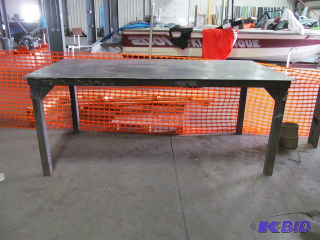lot 63 image: Solid Steel Work Bench  Features & Notes...