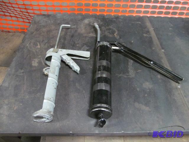 lot 74 image: 1 Grease Gun & 1 Caulking Gun  Features &...