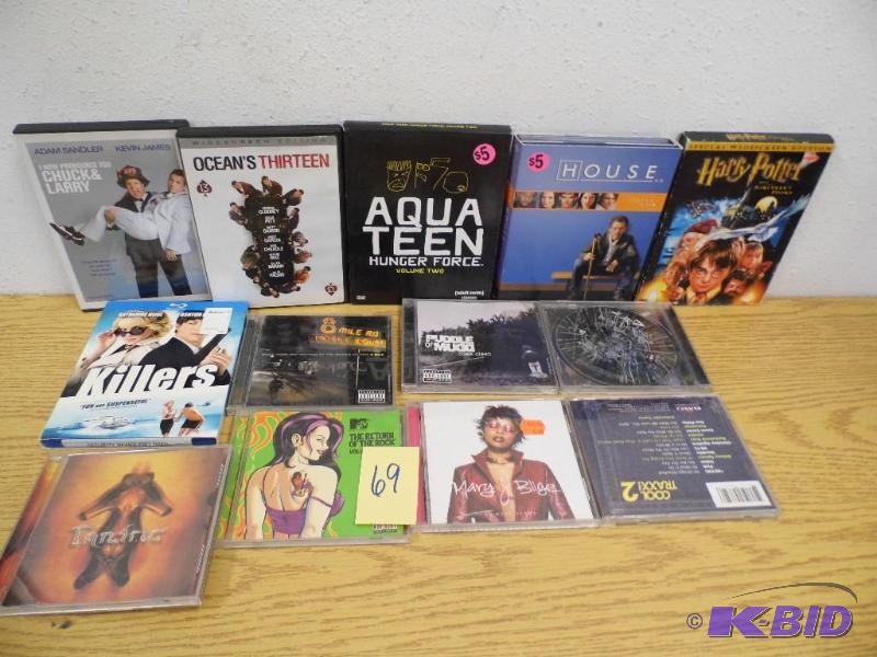 lot 69 image: CDs DVDs and Blu Ray