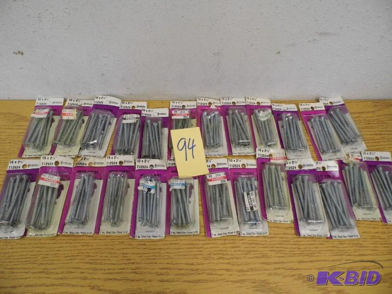 lot 94 image: 25 Packs of Screws