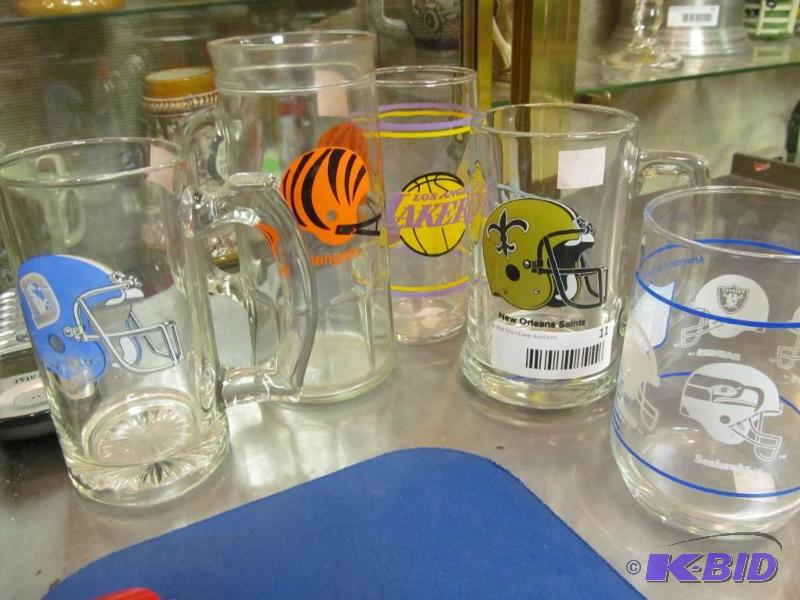 lot 11 image: Lot of 5 NFL & NBA glasses
