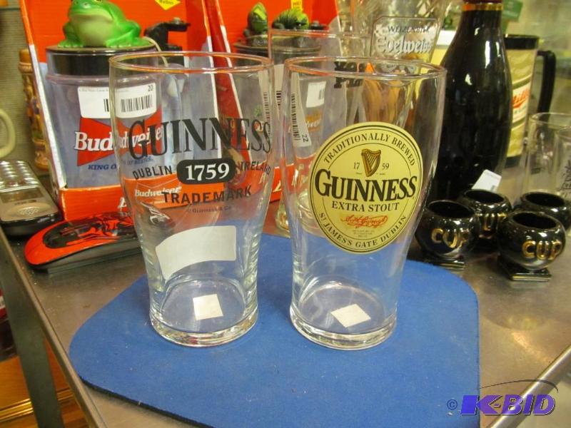 lot 25 image: Lot of 2 Guinness Beer glasses