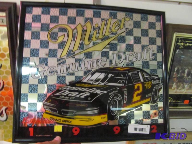 lot 8 image: 1992 Miller Genuine Draft #2 NASCAR mirror