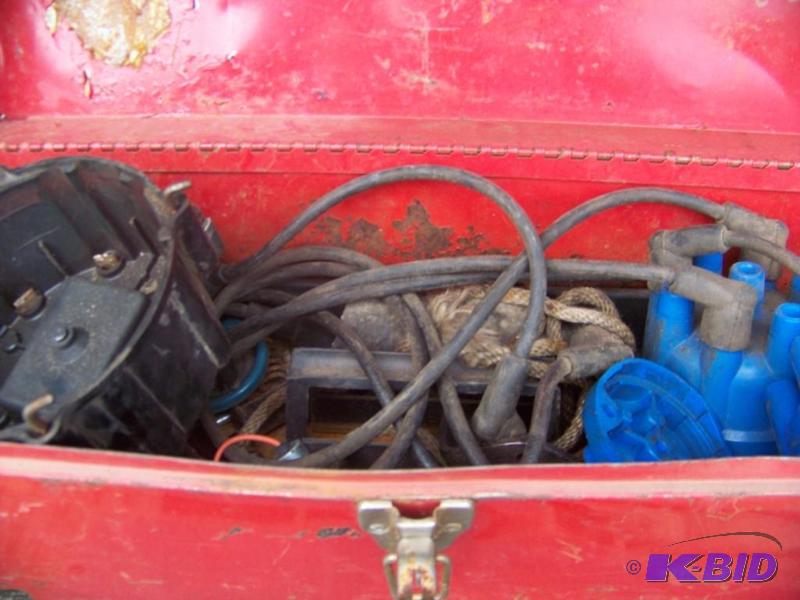 lot 48 image: Tool box with Distributors caps