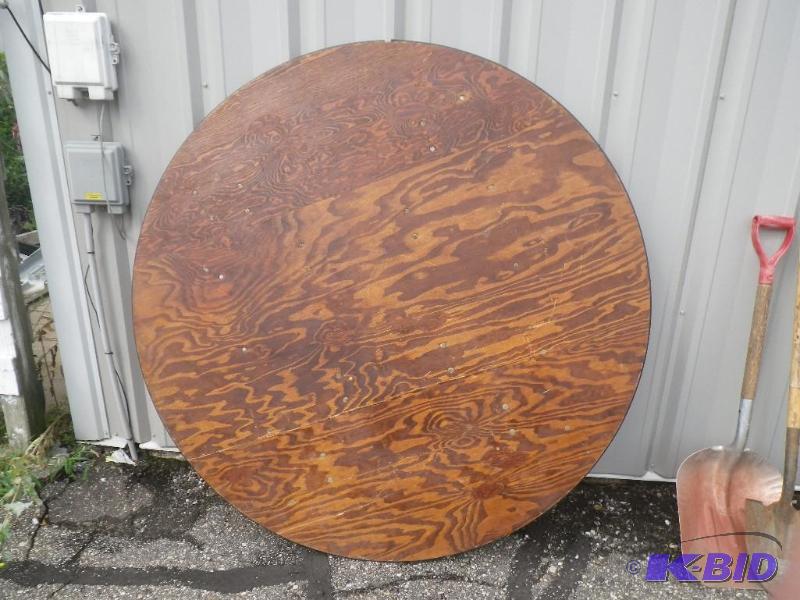 5 round wooden table with plastic edge band...