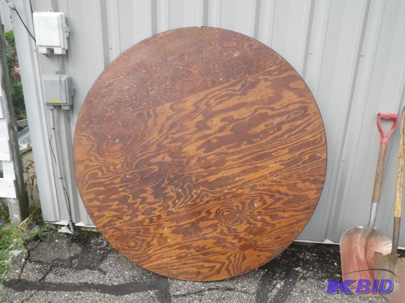 5 round wooden table with plastic edge band...