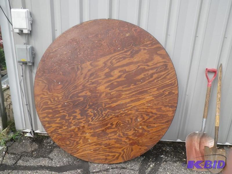 5 round wooden table with plastic edge band...