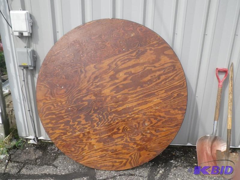 5 round wooden table with plastic edge band...