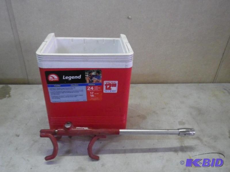 Cooler and steering wheel lock...