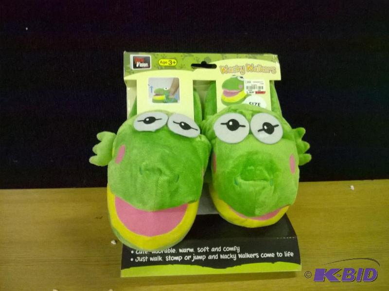 New Wacky Walker Slippers, Kids L, Frog