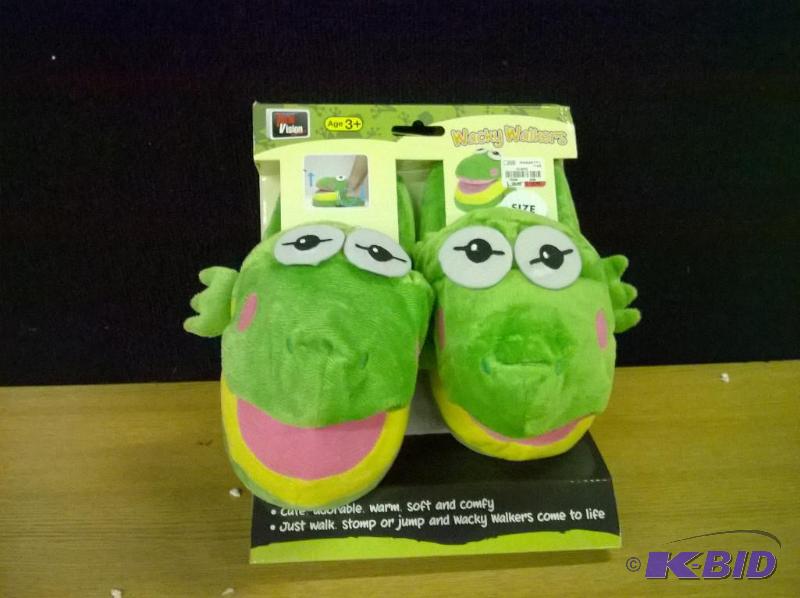 New Wacky Walker Slippers, Kids L, Frog