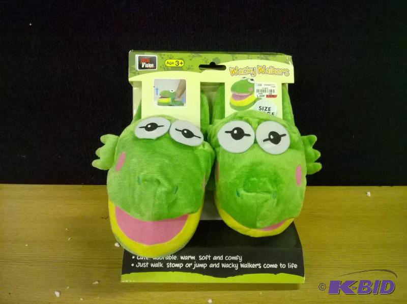 New Wacky Walker Slippers, Kids L, Frog