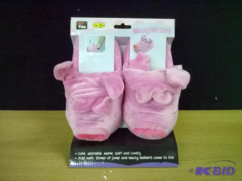 New Wacky Walker Slippers, Kids L, Pig