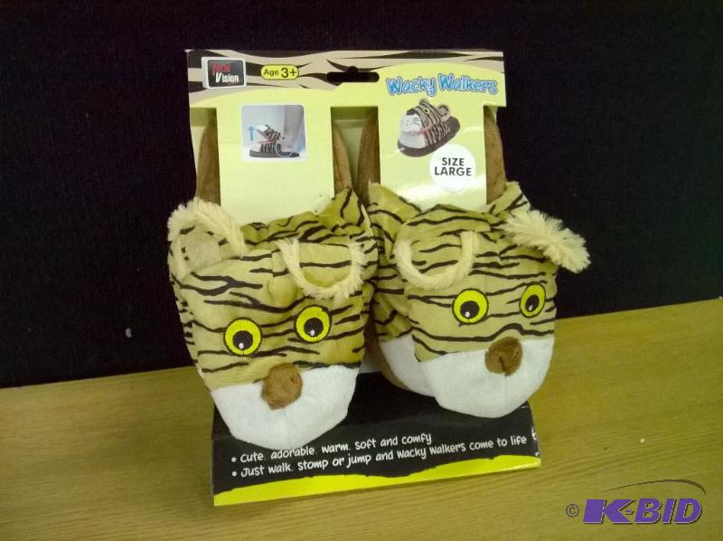 New Wacky Walker Slippers, Kids L, Tiger
