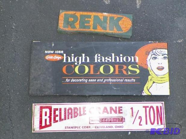 lot 19 image: Lot of 3 metal signs
