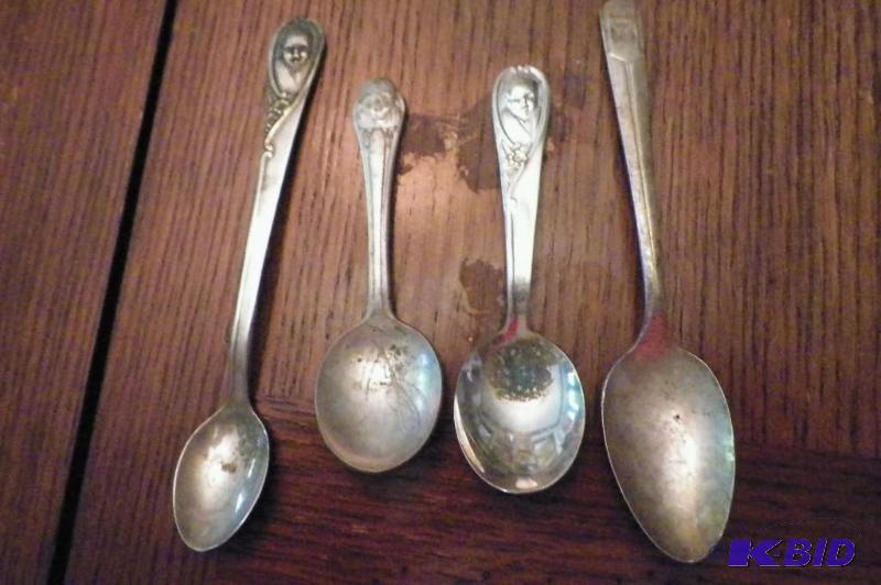 lot 47 image: 3 Gerber Baby Spoons and one airline spoon