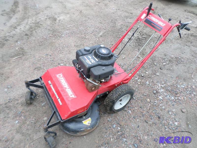 lot 18 image: Troy-Bilt 33" Wide Cut Mower, Needs New ...