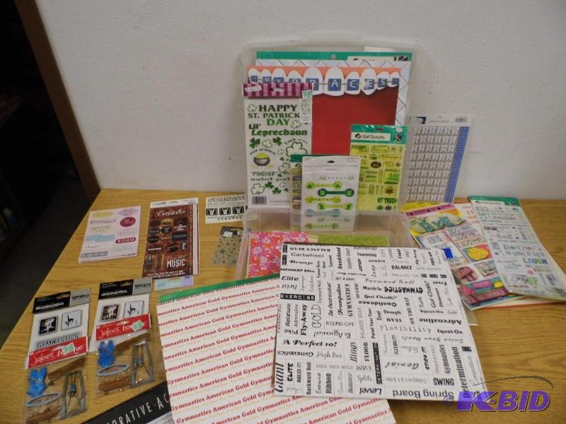 Container with Scrapbook Items