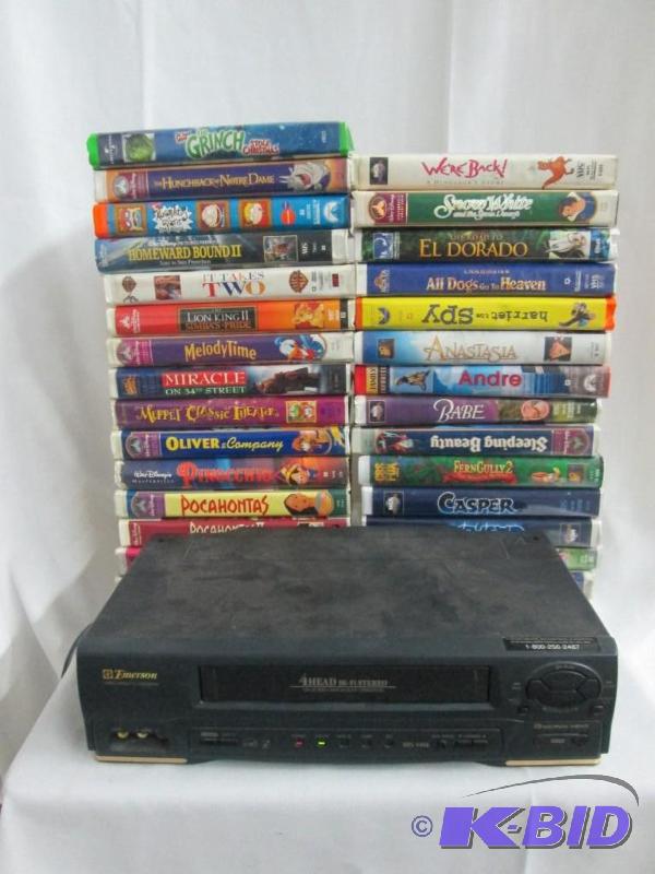 lot 24 image: Emerson VCR and VHS Tapes