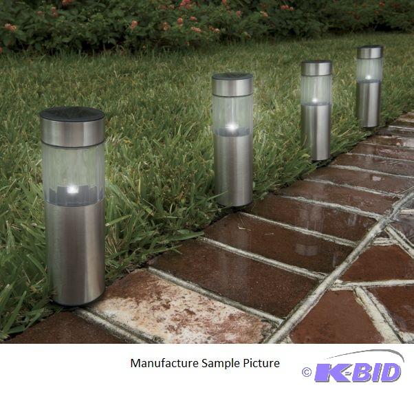 Four Piece Pathway Stainless Steel Solar Ligh...