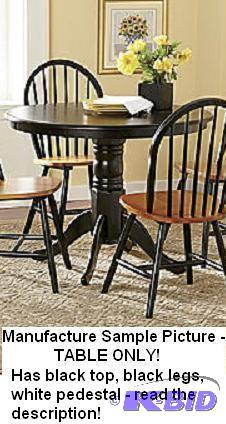 Black and White Pedestal Dining Table - Has b...