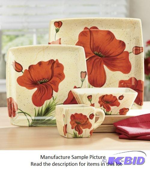 Twelve Piece Poppy Dinnerware Set -&nbspGrac...