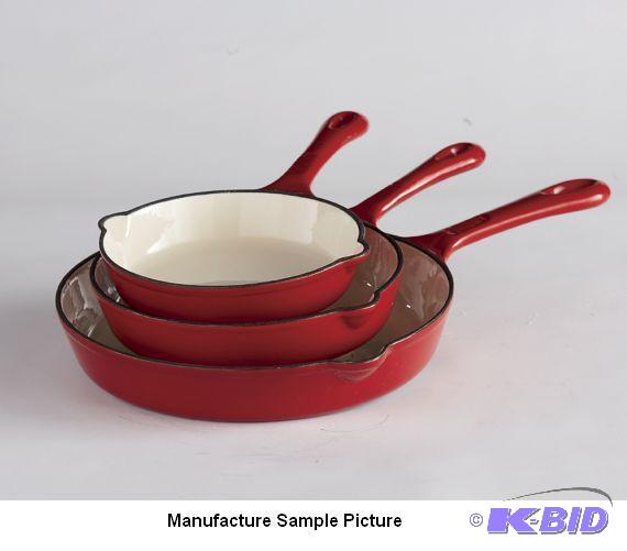 Three Piece Ginnys Cast Iron Skillet Set - Re...