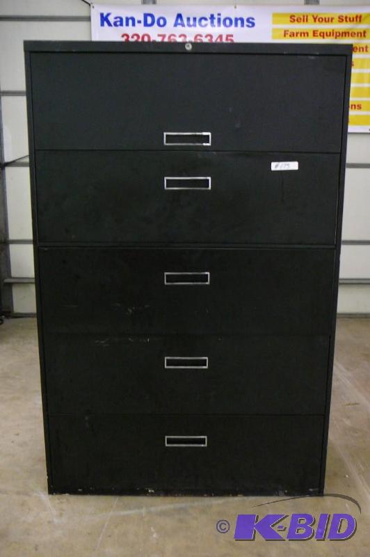 5 drawer steel filing cabinet 42&quotW x 18&...