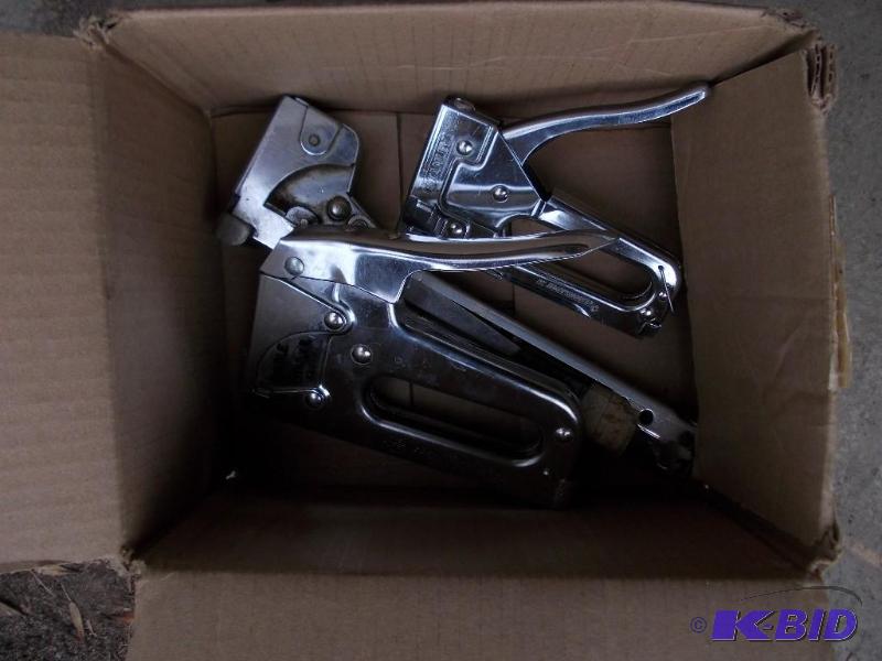 lot 16 image: 2-Hand Staplers, 1-Staple Hammer...