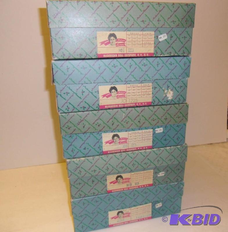 lot 20024 image: Madame Alexander Dolls Little Women Series  Amy, Jo, Beth, Meg, Marme and Laurie in original Boxes