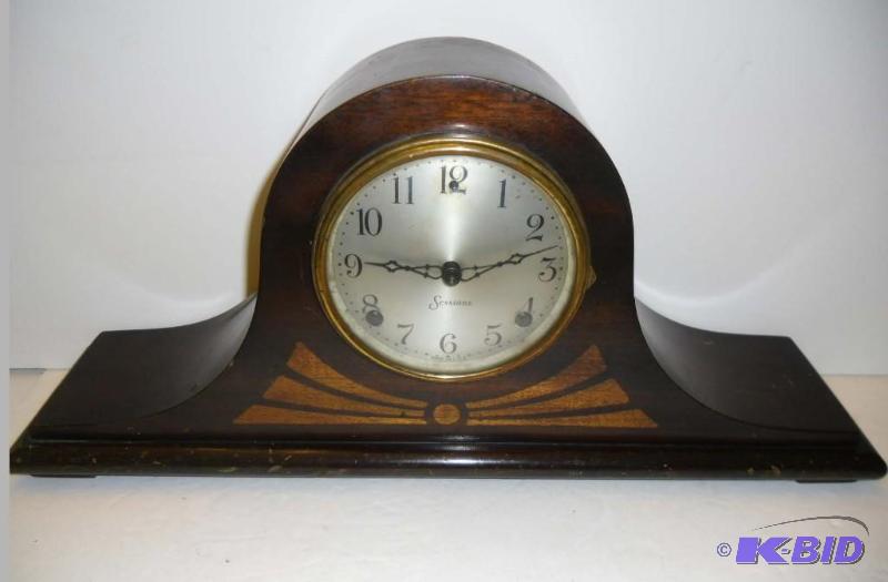 lot 20029 image: Antique Mantel Clock SESSIONS Inlay No. 5 -  8 day Chime