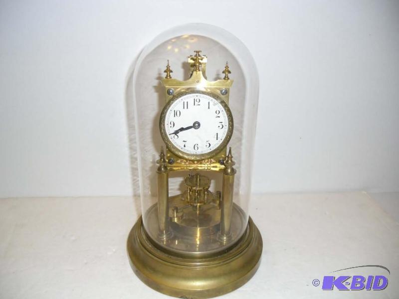 lot 20043 image: K.C. Co., Germany Aniversary Clock with Glass Dome