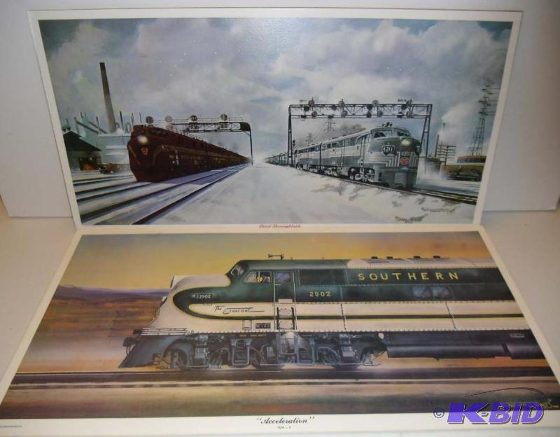 lot 20045 image: Lot 2 Robert West Signed Limited Edition Railroad Train Prints Rival Thoroughbreds and Acceleration