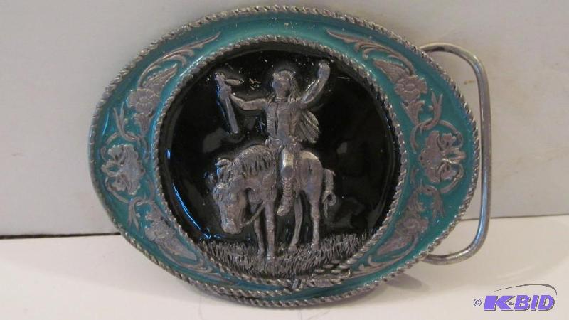 Belt Buckle  Siskiyou Native American with Buffalo