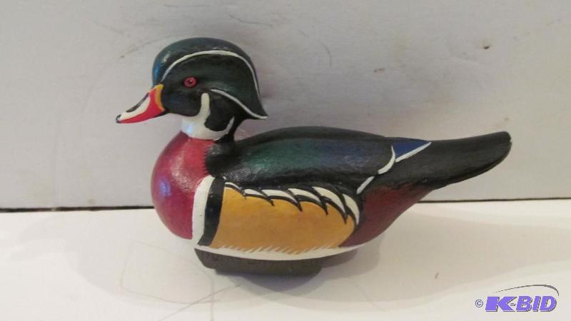 Carved Wood Duck  Multi Colored