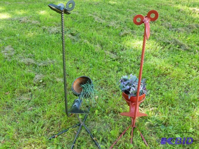 Lot of two large custom made heavy gage metal...