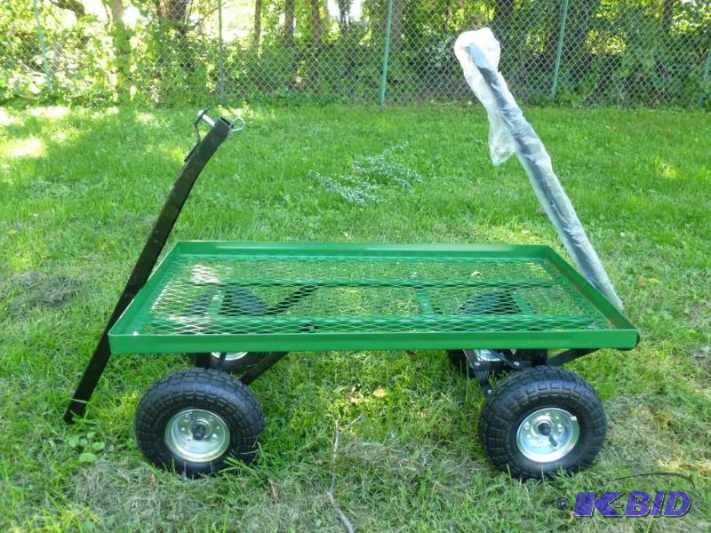 Heavy duty four wheel metal lawn wagon, comes...