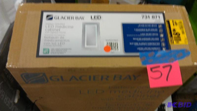 LED medicine cabinet with lighted mirror. Gla...