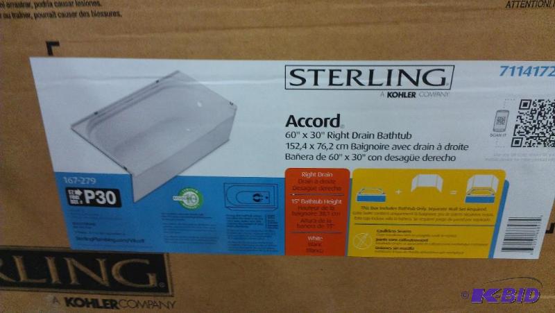 Sterling 30 in x 60 in Right handed Bathtub.....