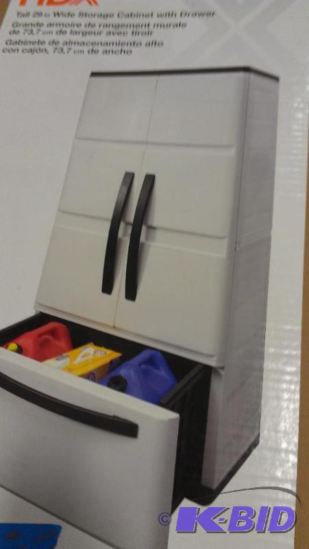 Storage cabinet with drawer. Nice for garage ...