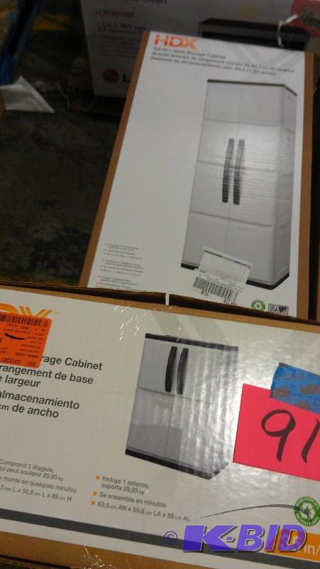 Two Storage cabinets. One is double door 25&q...