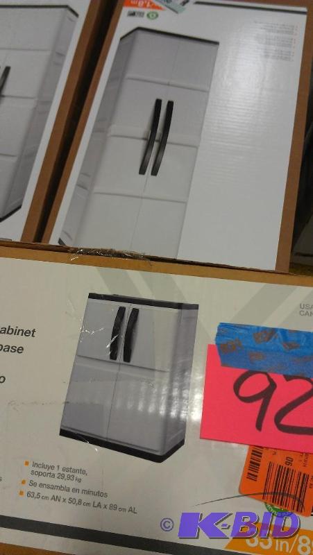 Two Storage cabinets. One is double door 25&q...