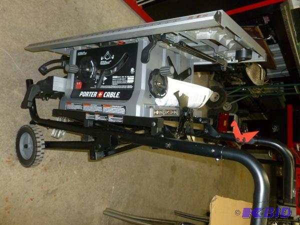 Porter Cable 10&quot contractor saw on wheel...
