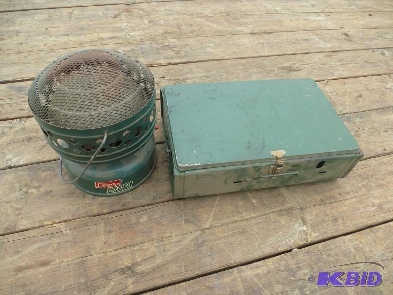 lot 41 image: Coleman camping equipment Camp stove and hea...