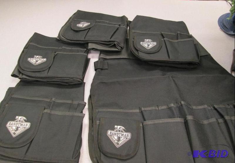 lot 123 image: Qty 5 Handyman Bucket Bags tool bags...