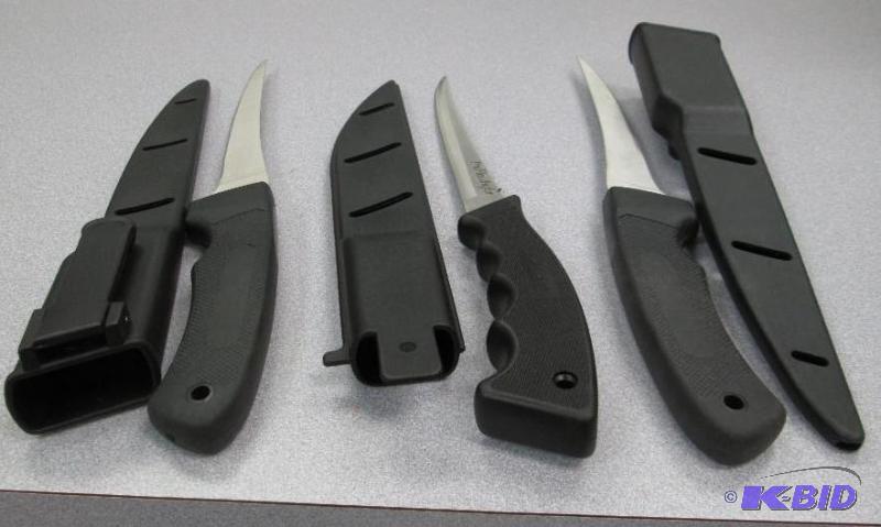 lot 182 image: Qty 2 knives you can hook to your belt an one...
